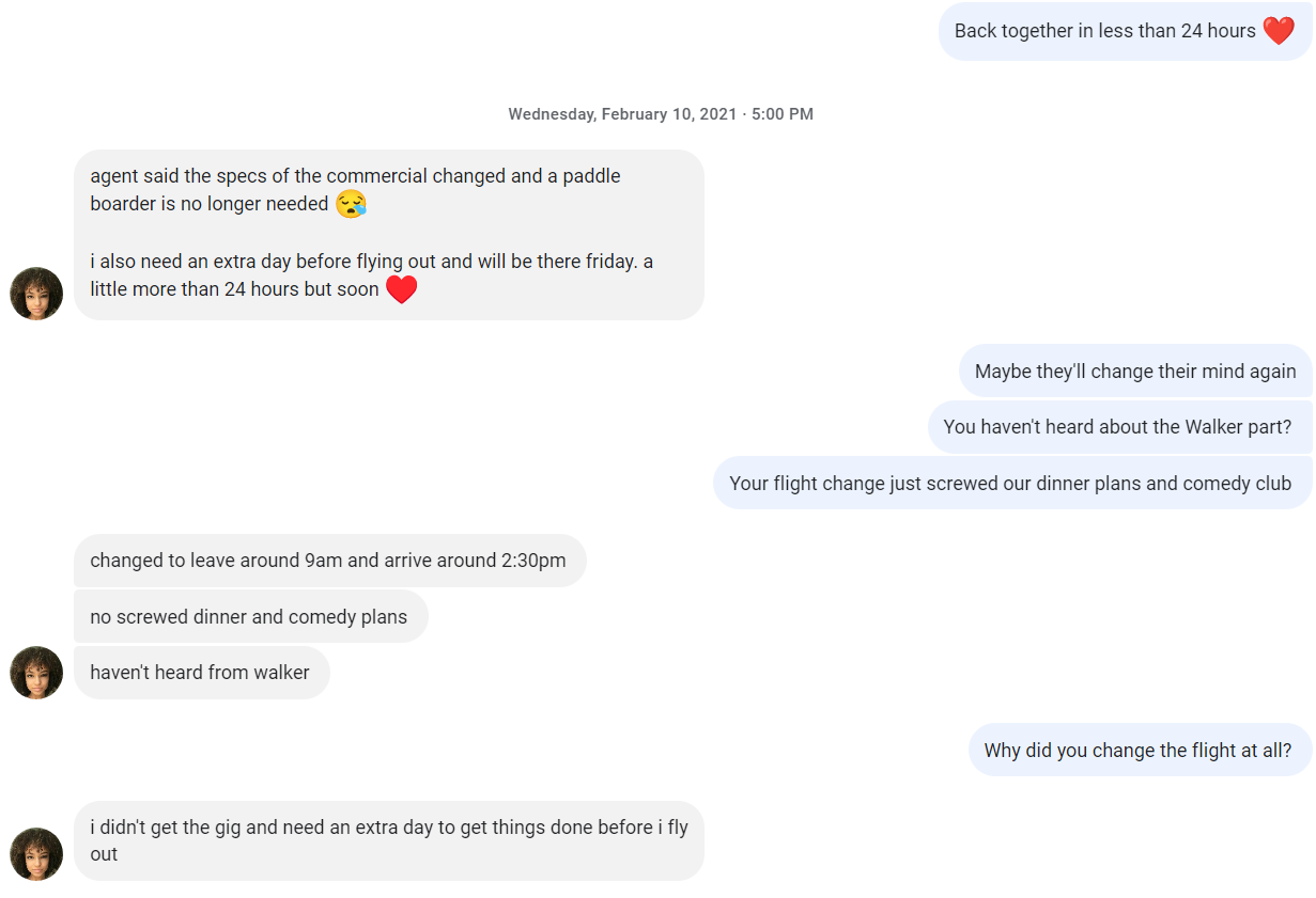 Akisha Petties text messages February 10th 2021